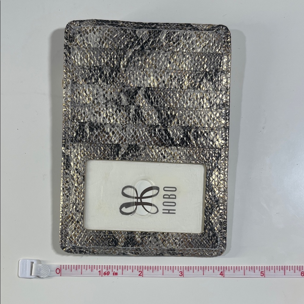 HOBO Gold and Black Python-Texture Card Case NWT - image 4
